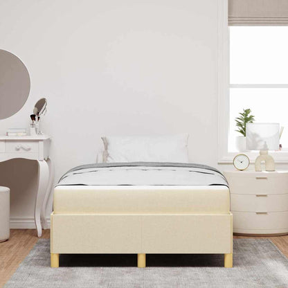 Box Spring Seng Med Madras Creme Og Hvid 120 X 200 Cm Stof - Billede 4