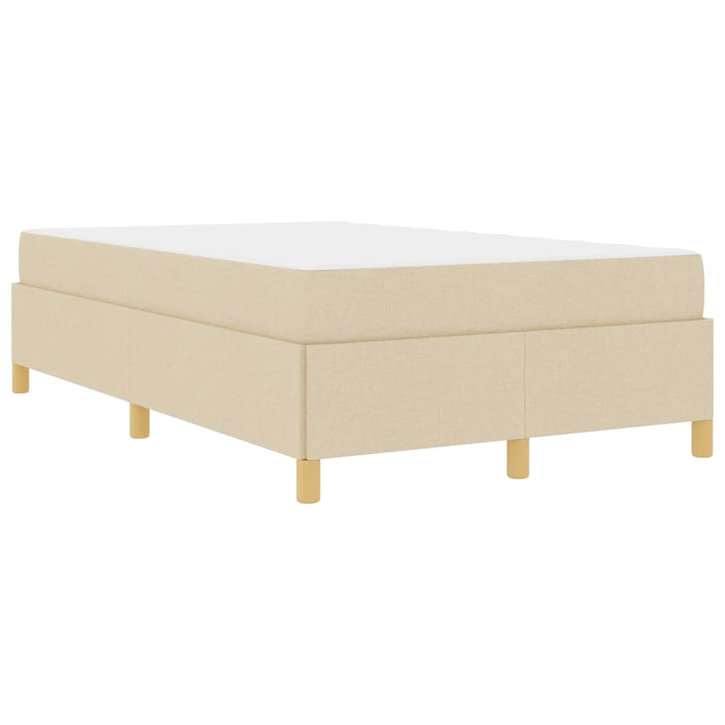 Box Spring Seng Med Madras Creme Og Hvid 120 X 200 Cm Stof - Billede 2
