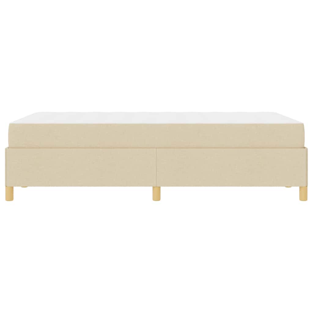 Box Spring Seng Med Madras Creme Og Hvid 120 X 200 Cm Stof - Billede 7