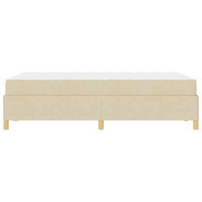 Box Spring Seng Med Madras Creme Og Hvid 120 X 200 Cm Stof - Billede 7
