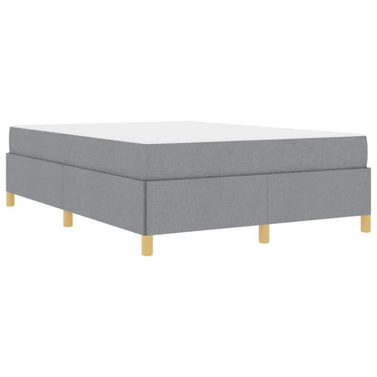 Box Spring Seng Lys Grå Og Hvid Og Lys Grå 140 X 190 Cm Stof - Billede 2