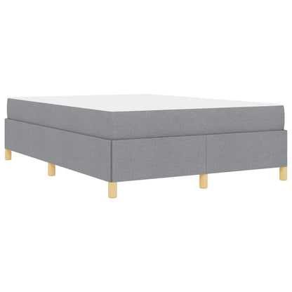 Box Spring Seng Lys Grå Og Hvid Og Lys Grå 140 X 190 Cm Stof - Billede 8