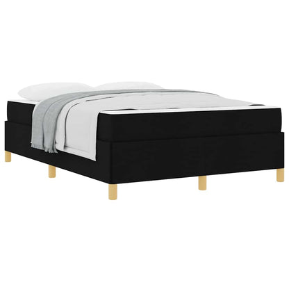 Box Spring Seng Med Madras Hvid Og Sort 140 X 190 Cm Stof - Billede 3