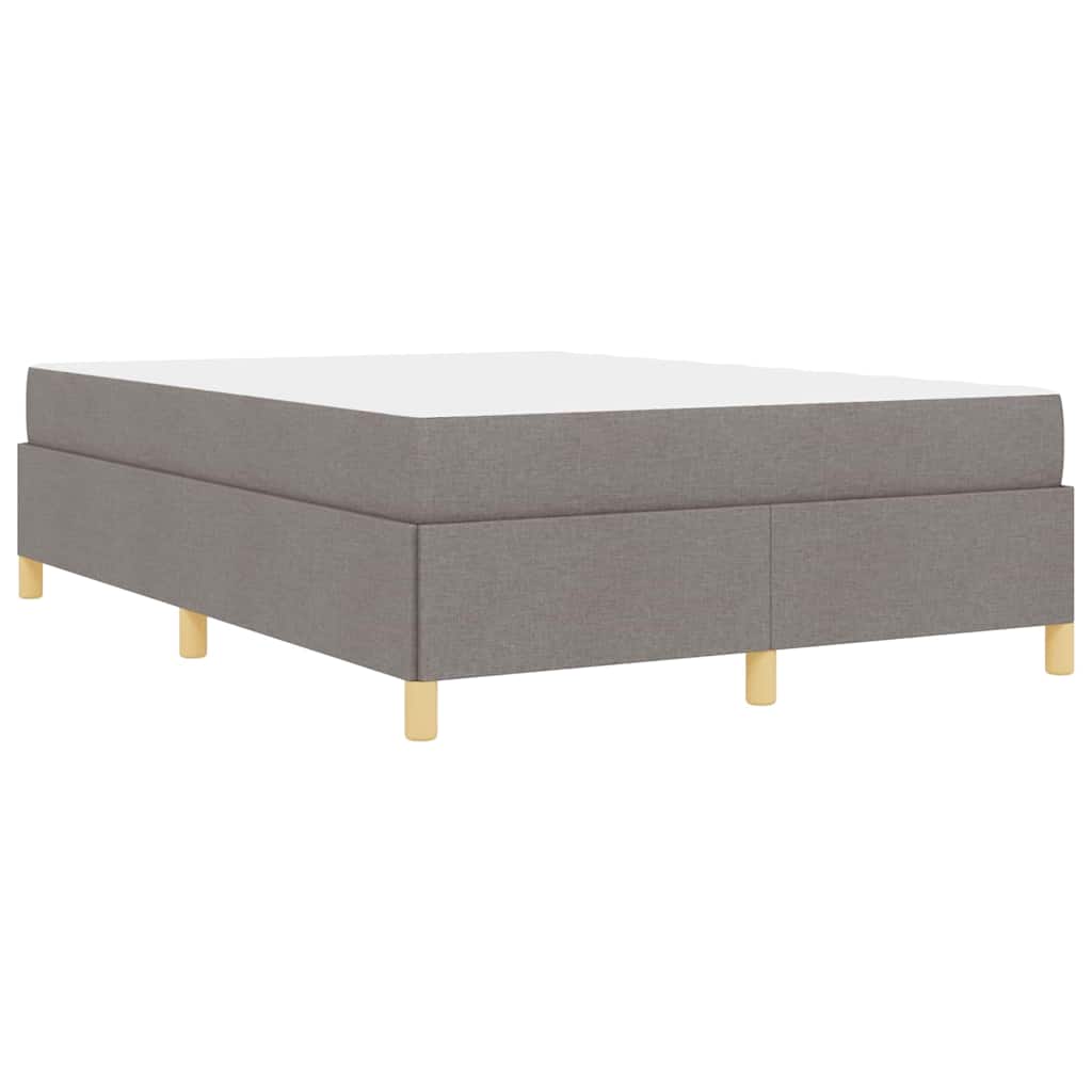 Box Spring Seng Med Madras Taupe Og Hvid 140 X 190 Cm Stof - Billede 8