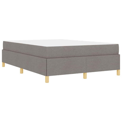 Box Spring Seng Med Madras Taupe Og Hvid 140 X 190 Cm Stof - Billede 8