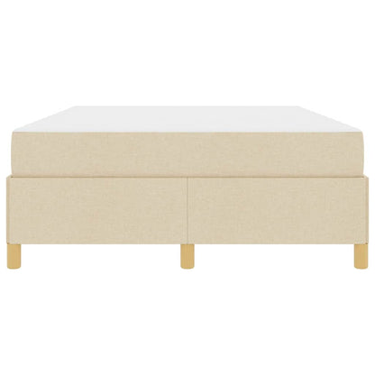 Box Spring Seng Med Madras Creme Og Hvid 140 X 190 Cm Stof - Billede 6