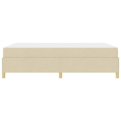 Box Spring Seng Med Madras Creme Og Hvid 140 X 190 Cm Stof - Billede 7