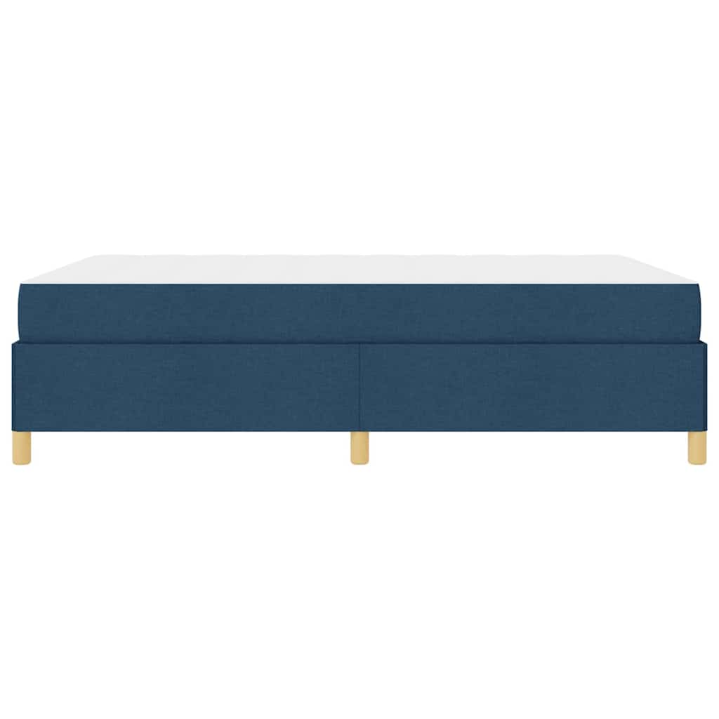 Box Spring Seng Med Madras Blå Og Hvid 140 X 190 Cm Stof - Billede 7