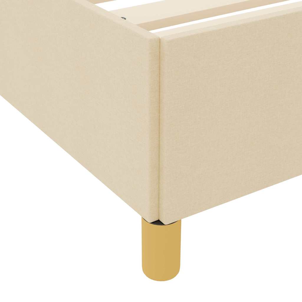 Box Spring Seng Med Madras Creme Og Hvid 140 X 200 Cm Stof - Billede 10