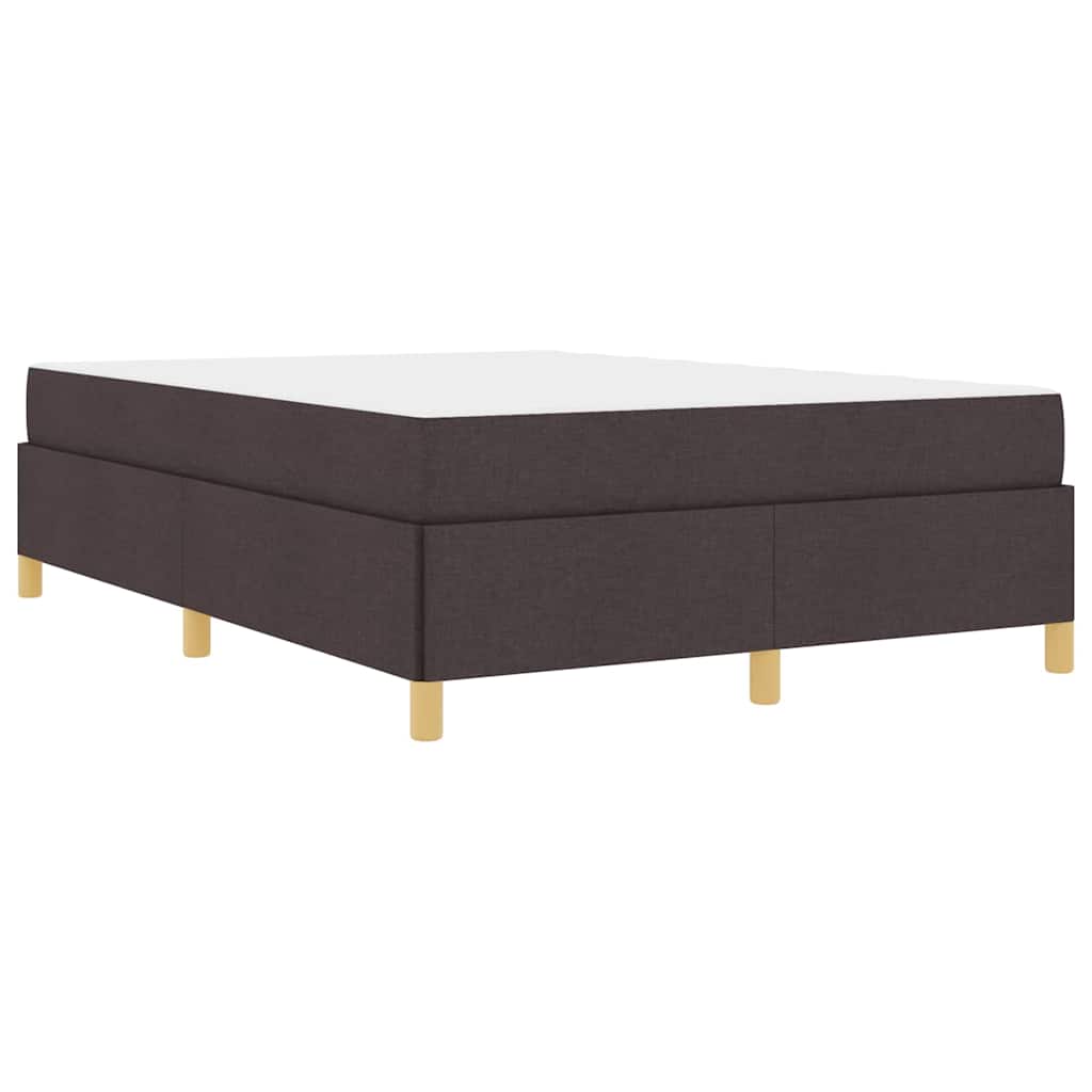 Box Spring Seng Med Madras Mørkebrun Og Hvid 160 X 200 Cm Stof - Billede 2