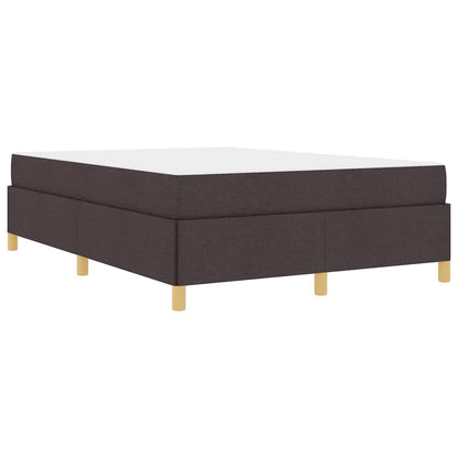 Box Spring Seng Med Madras Mørkebrun Og Hvid 160 X 200 Cm Stof - Billede 2
