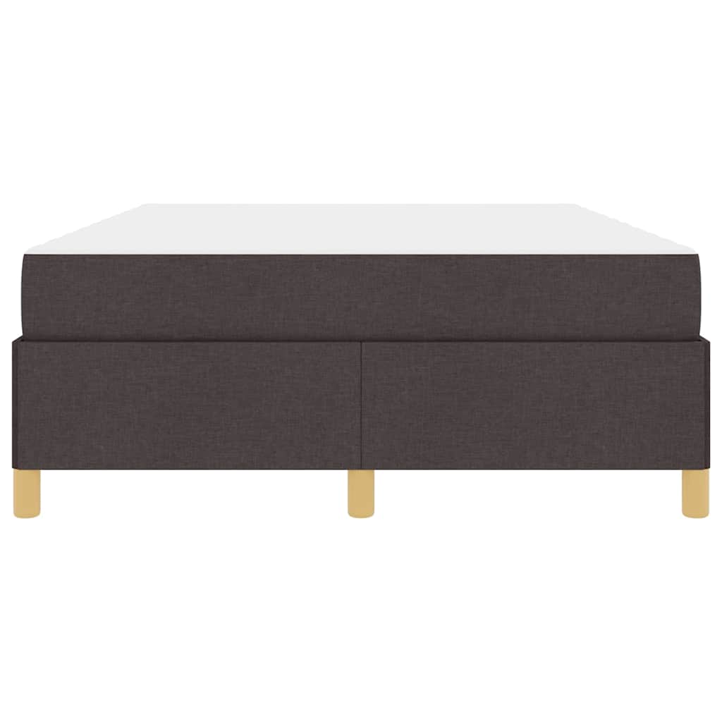 Box Spring Seng Med Madras Mørkebrun Og Hvid 160 X 200 Cm Stof - Billede 6