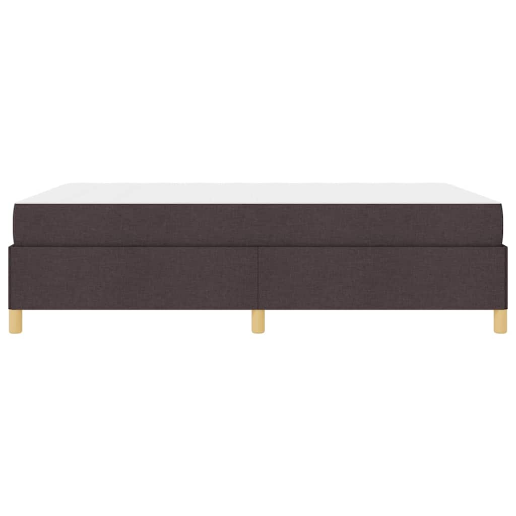 Box Spring Seng Med Madras Mørkebrun Og Hvid 160 X 200 Cm Stof - Billede 7