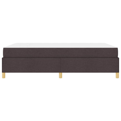 Box Spring Seng Med Madras Mørkebrun Og Hvid 160 X 200 Cm Stof - Billede 7