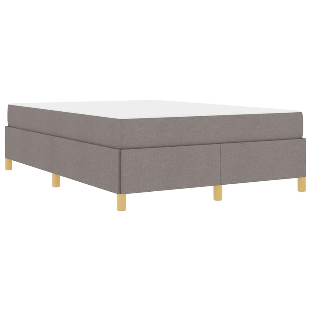 Box Spring Seng Med Madras Taupe Og Hvid 160 X 200 Cm Stof - Billede 2