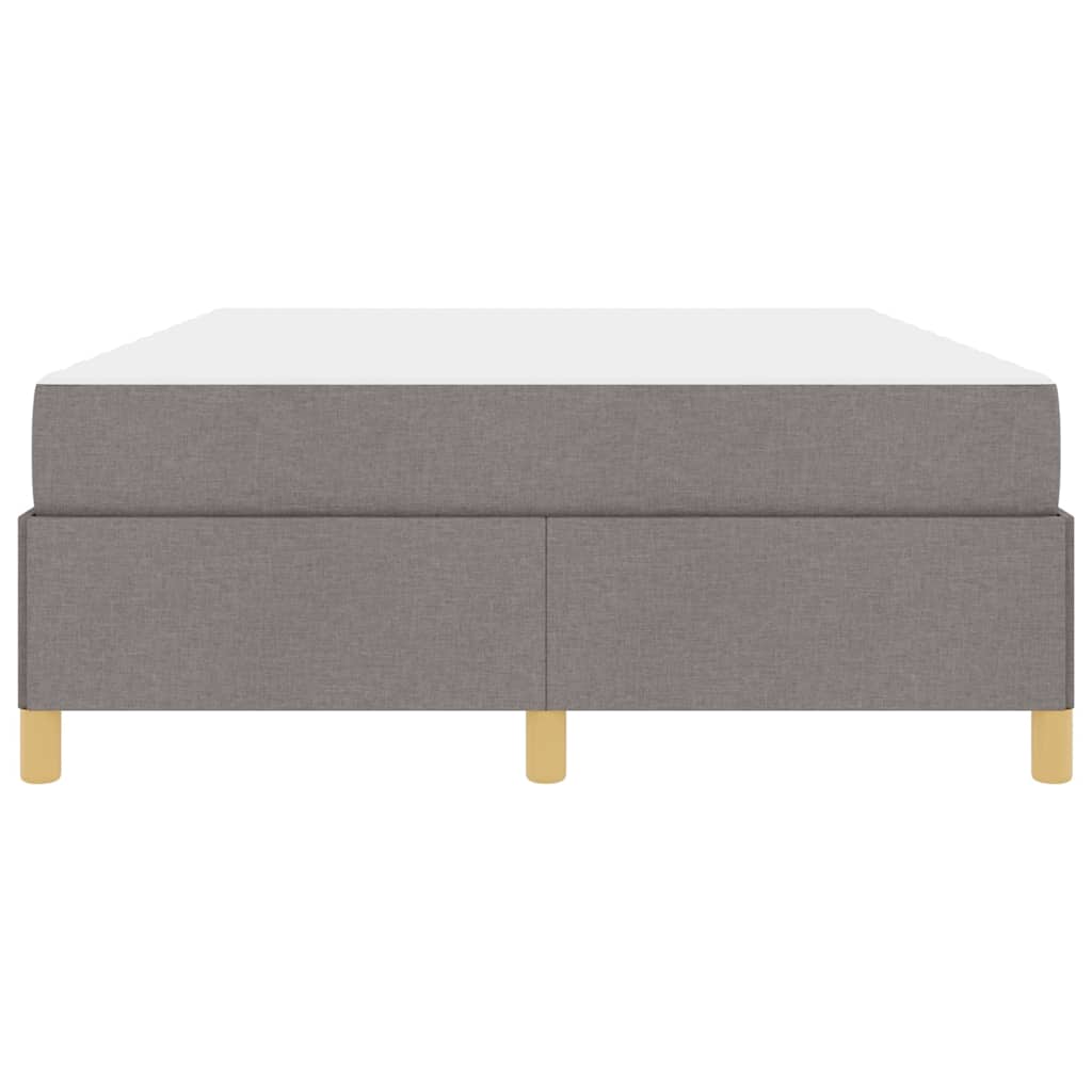Box Spring Seng Med Madras Taupe Og Hvid 160 X 200 Cm Stof - Billede 6