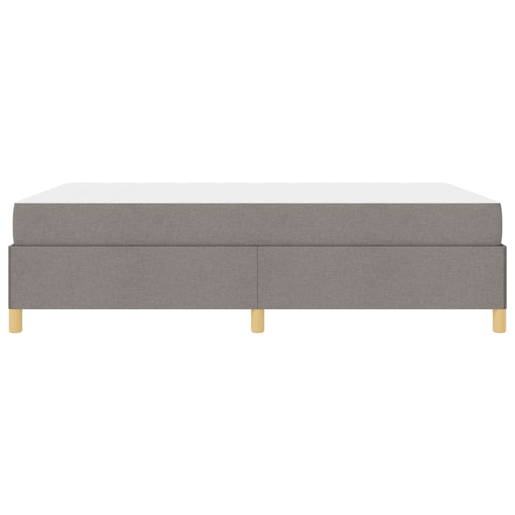 Box Spring Seng Med Madras Taupe Og Hvid 160 X 200 Cm Stof - Billede 7