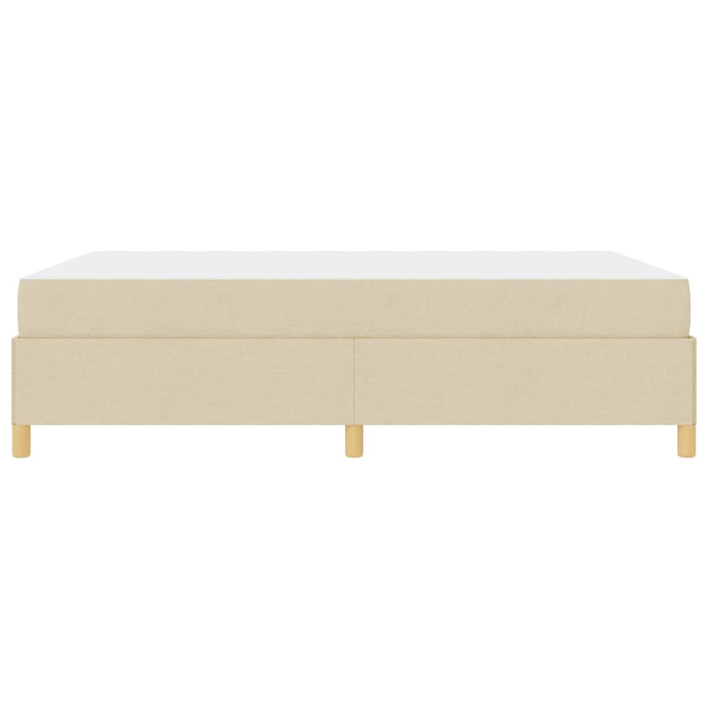 Box Spring Seng Med Madras Creme Og Hvid 160 X 200 Cm Stof - Billede 8