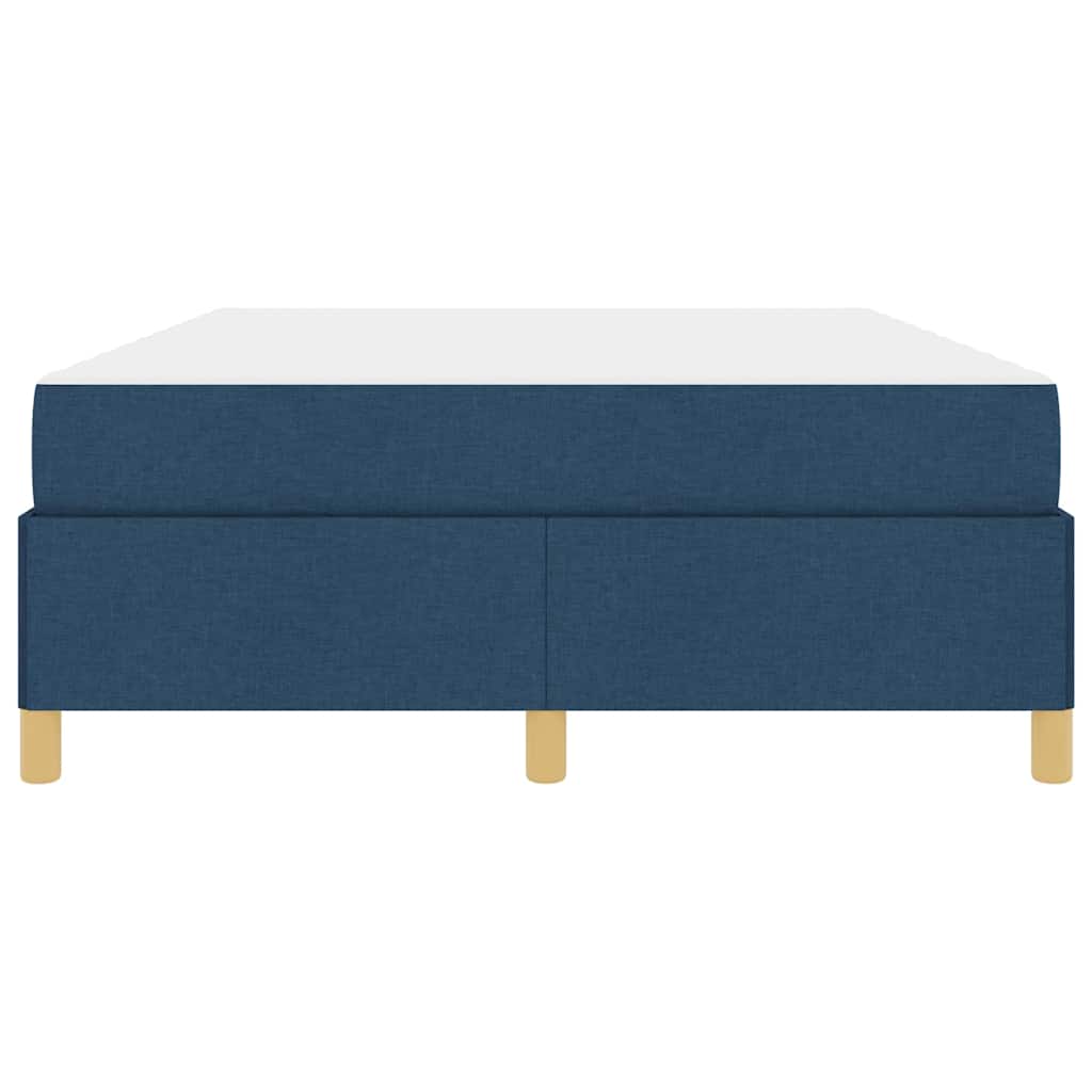 Box Spring Seng Med Madras Blå Og Hvid 160 X 200 Cm Stof - Billede 6