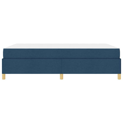 Box Spring Seng Med Madras Blå Og Hvid 160 X 200 Cm Stof - Billede 7