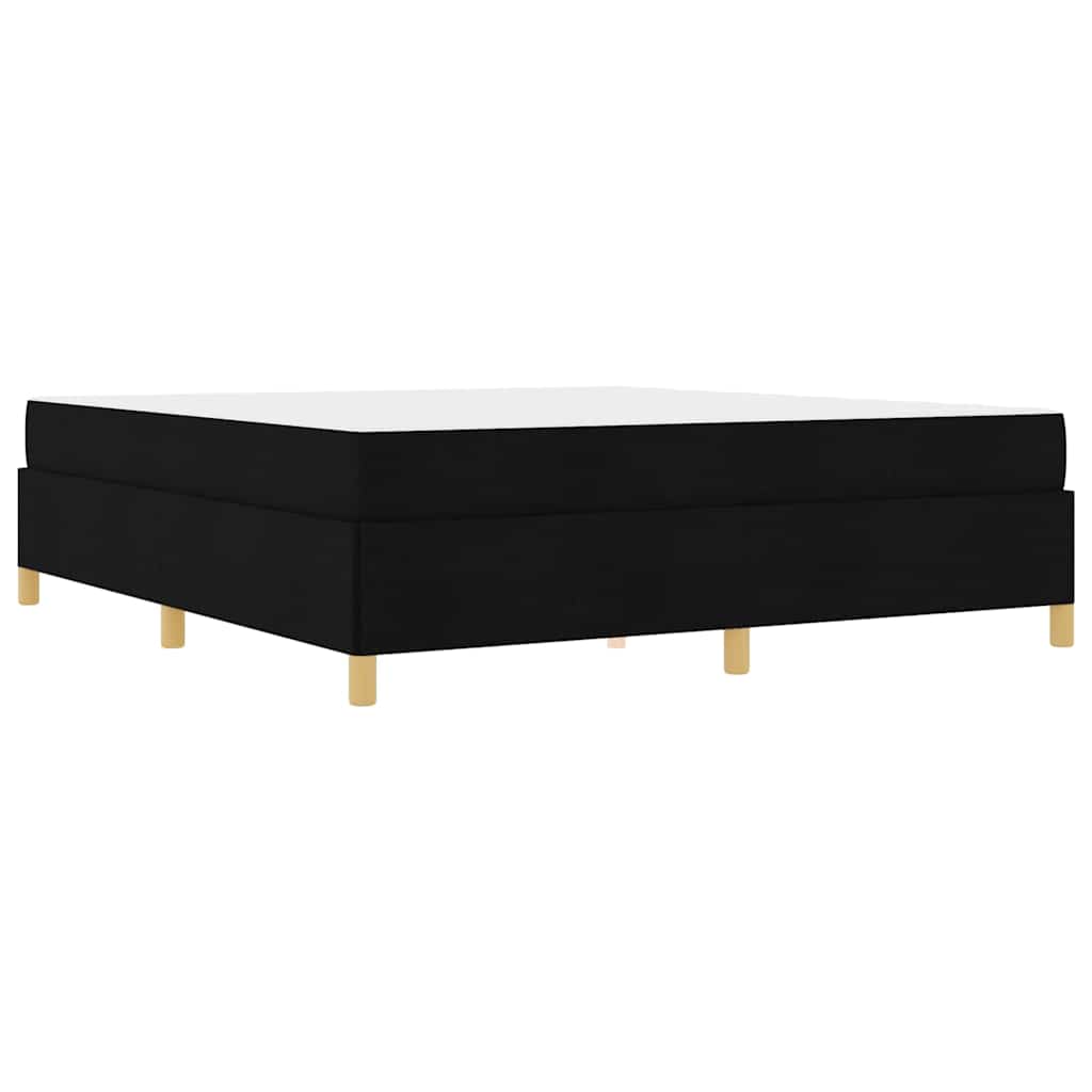 Box Spring Seng Sort Og Hvid Og Sort 180 X 200 Cm Stof - Billede 2