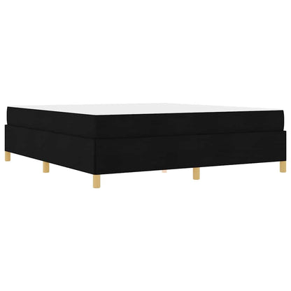 Box Spring Seng Sort Og Hvid Og Sort 180 X 200 Cm Stof - Billede 2