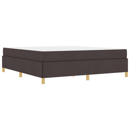 Box Spring Seng Med Madras Mørkebrun Og Hvid 180 X 200 Cm Stof - Billede 2