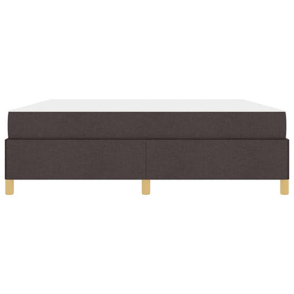 Box Spring Seng Med Madras Mørkebrun Og Hvid 180 X 200 Cm Stof - Billede 6