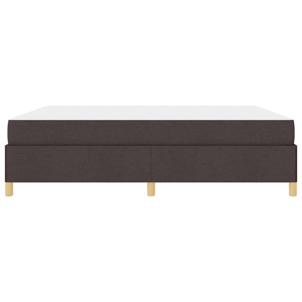 Box Spring Seng Med Madras Mørkebrun Og Hvid 180 X 200 Cm Stof - Billede 7