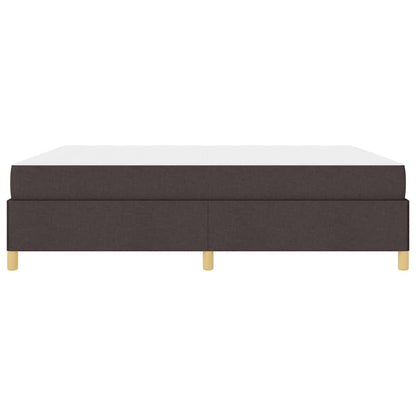 Box Spring Seng Med Madras Mørkebrun Og Hvid 180 X 200 Cm Stof - Billede 7