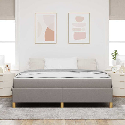 Box Spring Seng Med Madras Taupe Og Hvid 180 X 200 Cm Stof - Billede 4