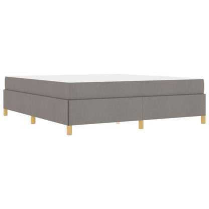 Box Spring Seng Med Madras Taupe Og Hvid 180 X 200 Cm Stof - Billede 2