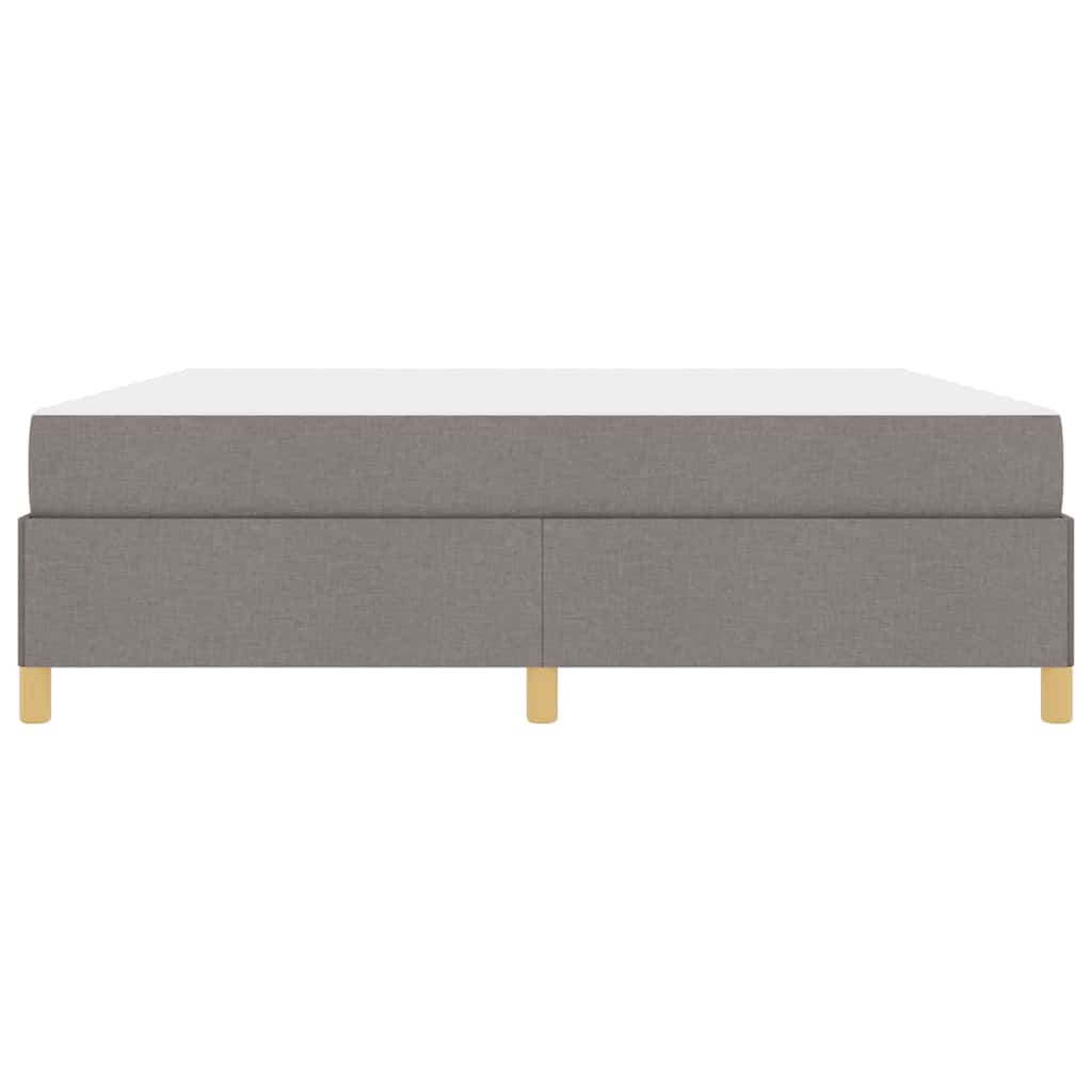 Box Spring Seng Med Madras Taupe Og Hvid 180 X 200 Cm Stof - Billede 6