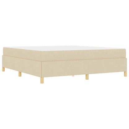 Box Spring Seng Creme Og Beige Og Hvid 180 X 200 Cm Stof - Billede 8