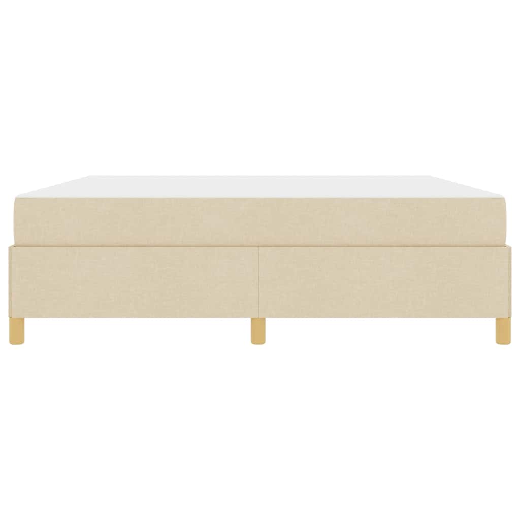 Box Spring Seng Creme Og Beige Og Hvid 180 X 200 Cm Stof - Billede 6