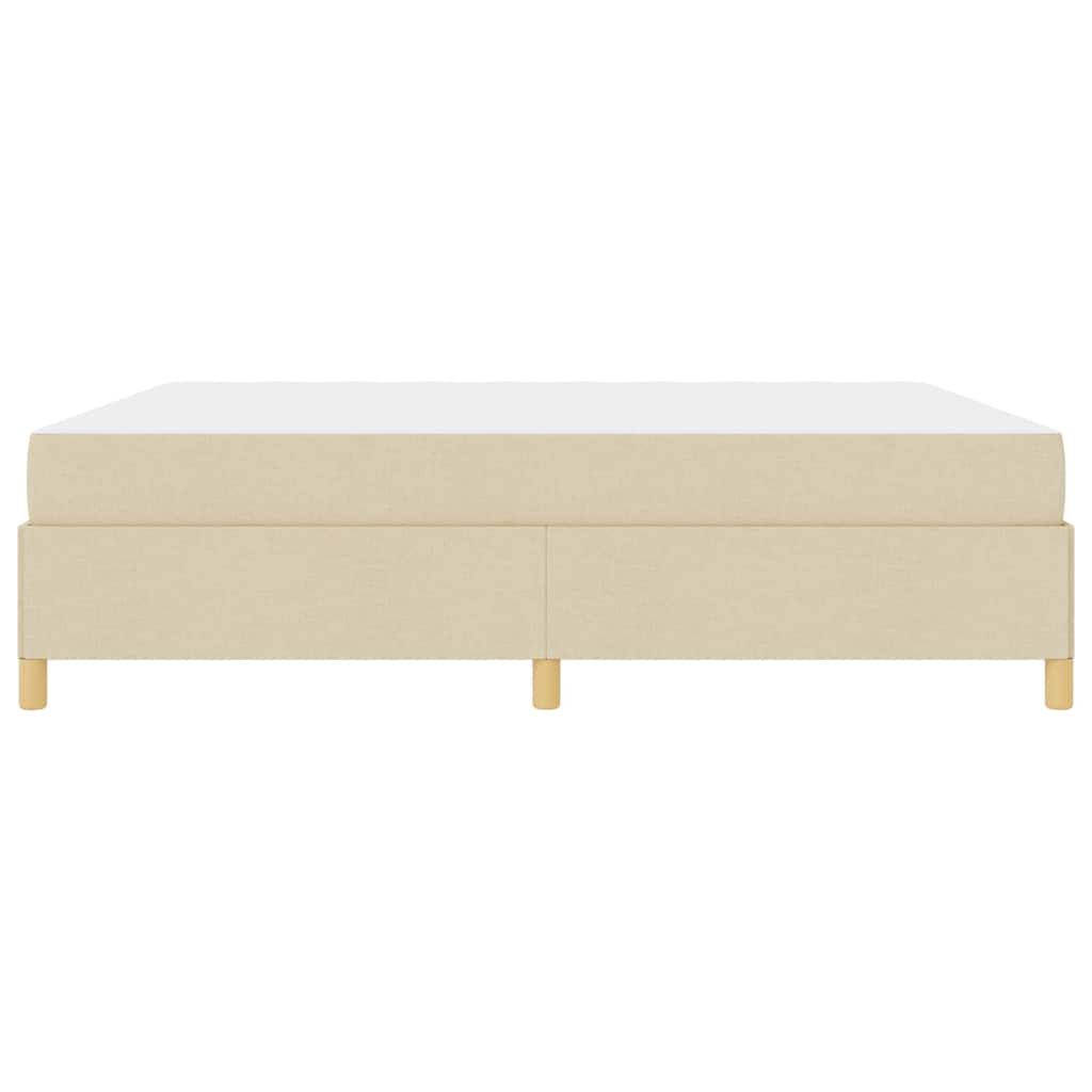 Box Spring Seng Creme Og Beige Og Hvid 180 X 200 Cm Stof - Billede 7