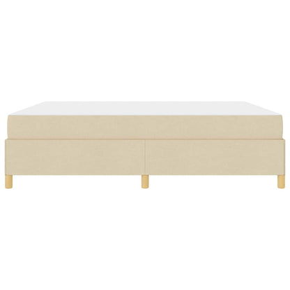 Box Spring Seng Creme Og Beige Og Hvid 180 X 200 Cm Stof - Billede 7