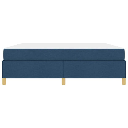 Box Spring Seng Med Madras Blå Og Hvid 180 X 200 Cm Stof - Billede 6