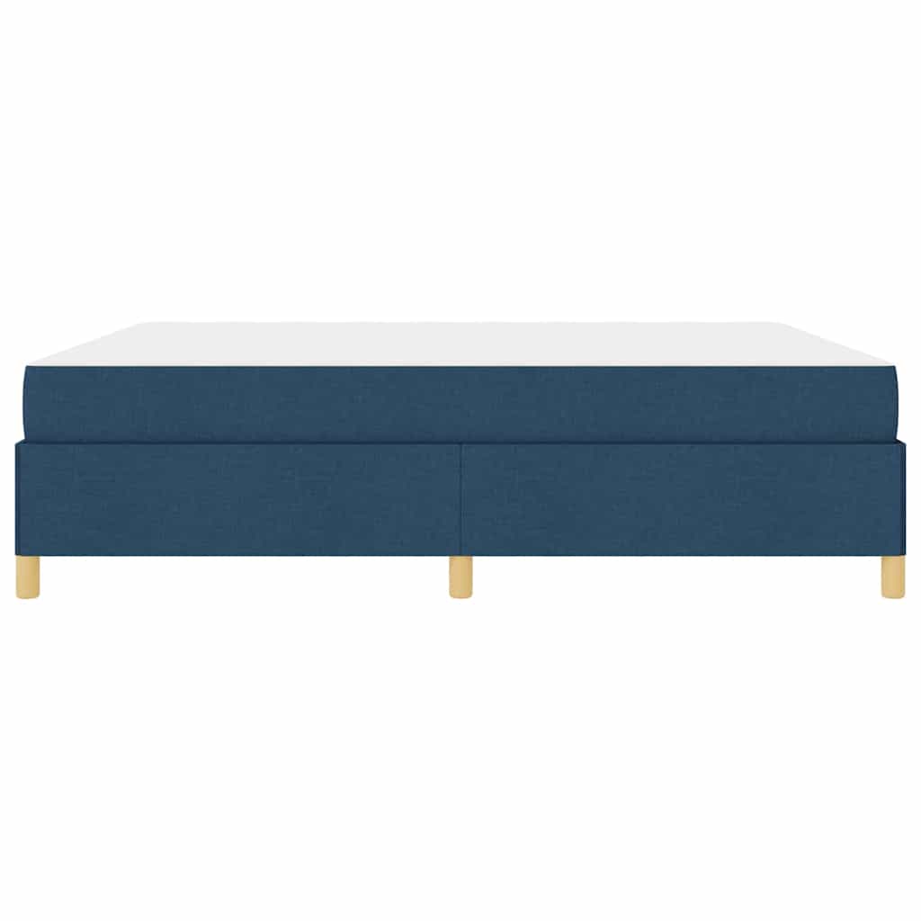 Box Spring Seng Med Madras Blå Og Hvid 180 X 200 Cm Stof - Billede 7