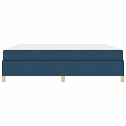 Box Spring Seng Med Madras Blå Og Hvid 180 X 200 Cm Stof - Billede 7