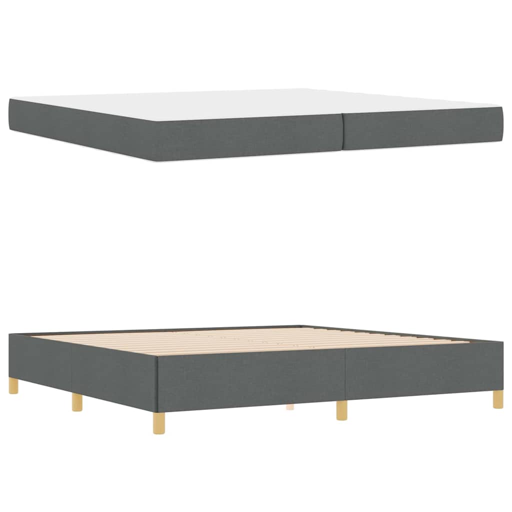 Box Spring Seng Med Madras Mørkegrå 200 X 200 Cm Stof - Billede 6