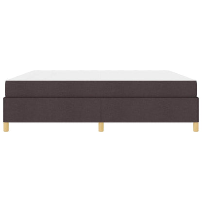 Box Spring Seng Med Madras Mørkebrun Og Hvid 200 X 200 Cm Stof - Billede 7