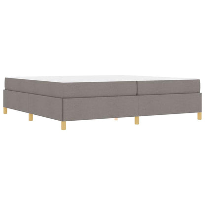 Box Spring Seng Med Madras Taupe Og Hvid 200 X 200 Cm Stof - Billede 2