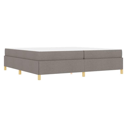 Box Spring Seng Med Madras Taupe Og Hvid 200 X 200 Cm Stof - Billede 8