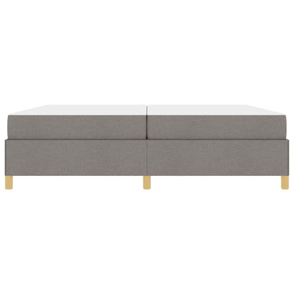 Box Spring Seng Med Madras Taupe Og Hvid 200 X 200 Cm Stof - Billede 6