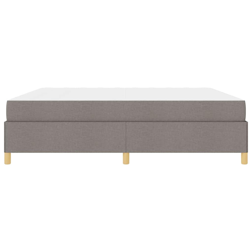 Box Spring Seng Med Madras Taupe Og Hvid 200 X 200 Cm Stof - Billede 7
