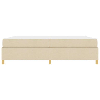 Box Spring Seng Med Madras Hvid Og Creme 200 X 200 Cm Stof - Billede 6