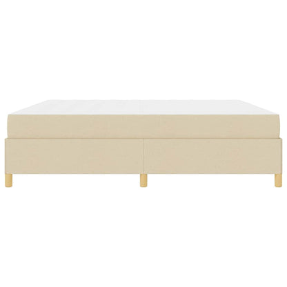 Box Spring Seng Med Madras Hvid Og Creme 200 X 200 Cm Stof - Billede 7