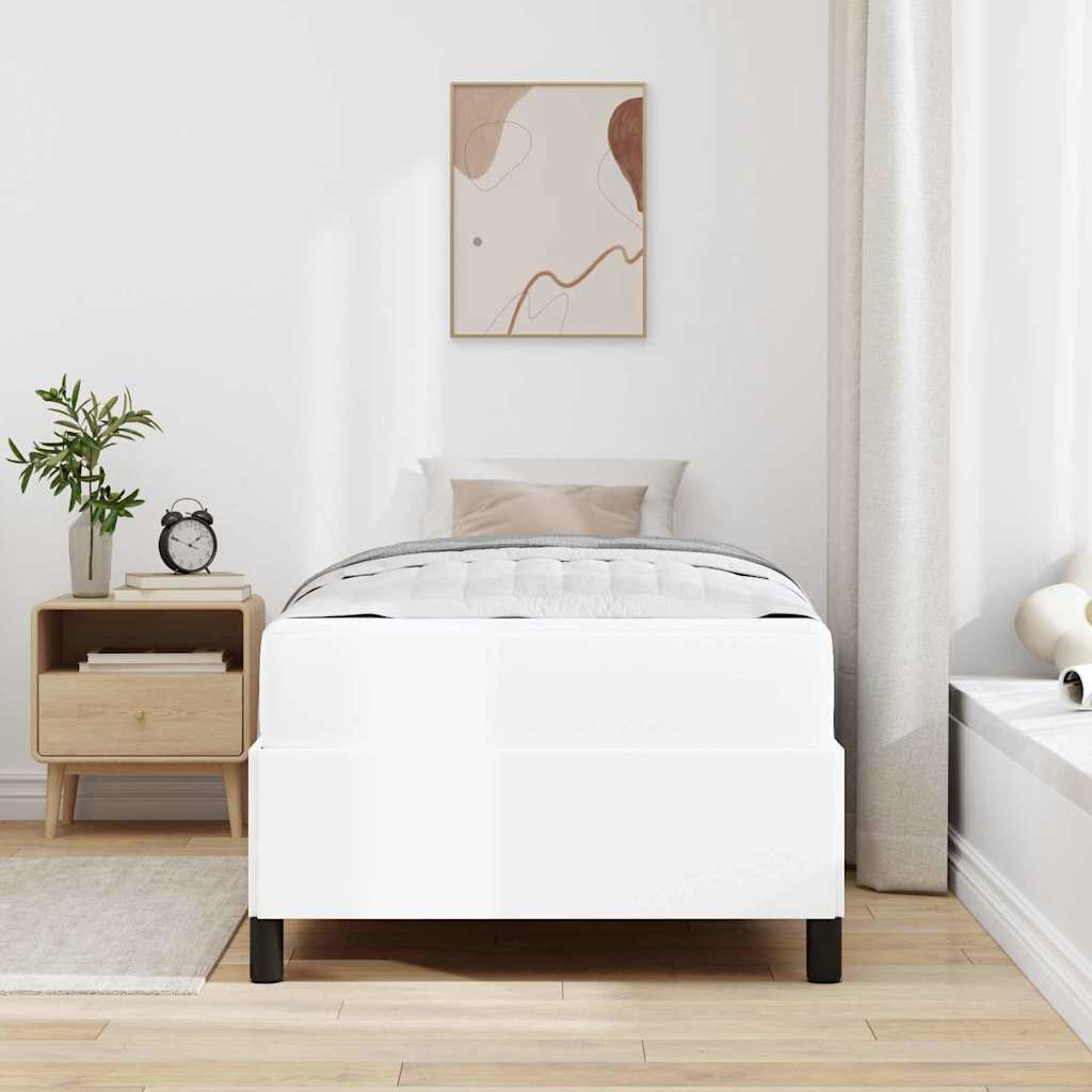 Sengeramme Med Madras Med Madras Hvid 80 X 200 Cm Kunstlæder - Billede 4