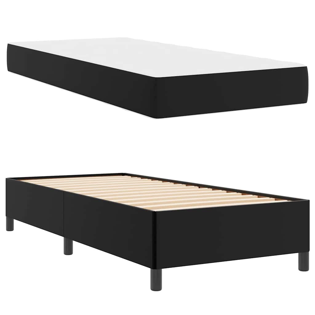 Sengeramme Med Madras Med Madras Sort 90 X 190 Cm Kunstlæder - Billede 5